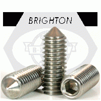 Cone Point Socket Set Screws, Stainless Steel 18 8 
