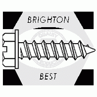 Self Tapping Screws, Indent Hex Washer, Slotted, Stainless Steel 18 8 