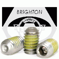 Cup Point Socket Set Screws, Nylon Patch, Stainless Steel 18 8 