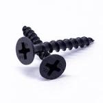 Particle Board Screw, Flat Head, Phillips, Black Phos, Hardened 
