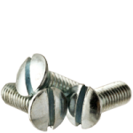 Machine Screw, Oval Head Slotted, Zinc Cr+3 