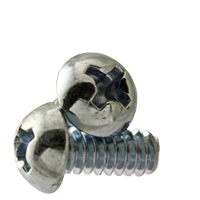 Machine Screw, Round Head Phillips, Zinc Cr+3 