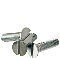 Machine Screw, Flat Head Slotted, Zinc Cr+3 