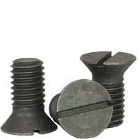 Slotted Flat Countersunk Head Cap Screw, Plain, Low Carbon 