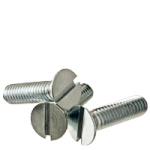 Machine Screw, Flat Head Slotted, Zinc Cr+3 