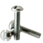 Machine Screw, Round Head Slotted, Zinc Cr+3 