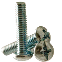 Machine Screw, Round Head Phillips/Slotted Combo, Zinc Cr+3 