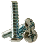 Machine Screw, Round Head Phillips/Slotted Combo, Zinc Cr+3 